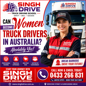 woman learning truck driving HR licence